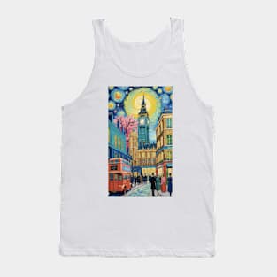 London Twilight Dreams: Van Gogh Inspired Big Ben Skyline Tank Top